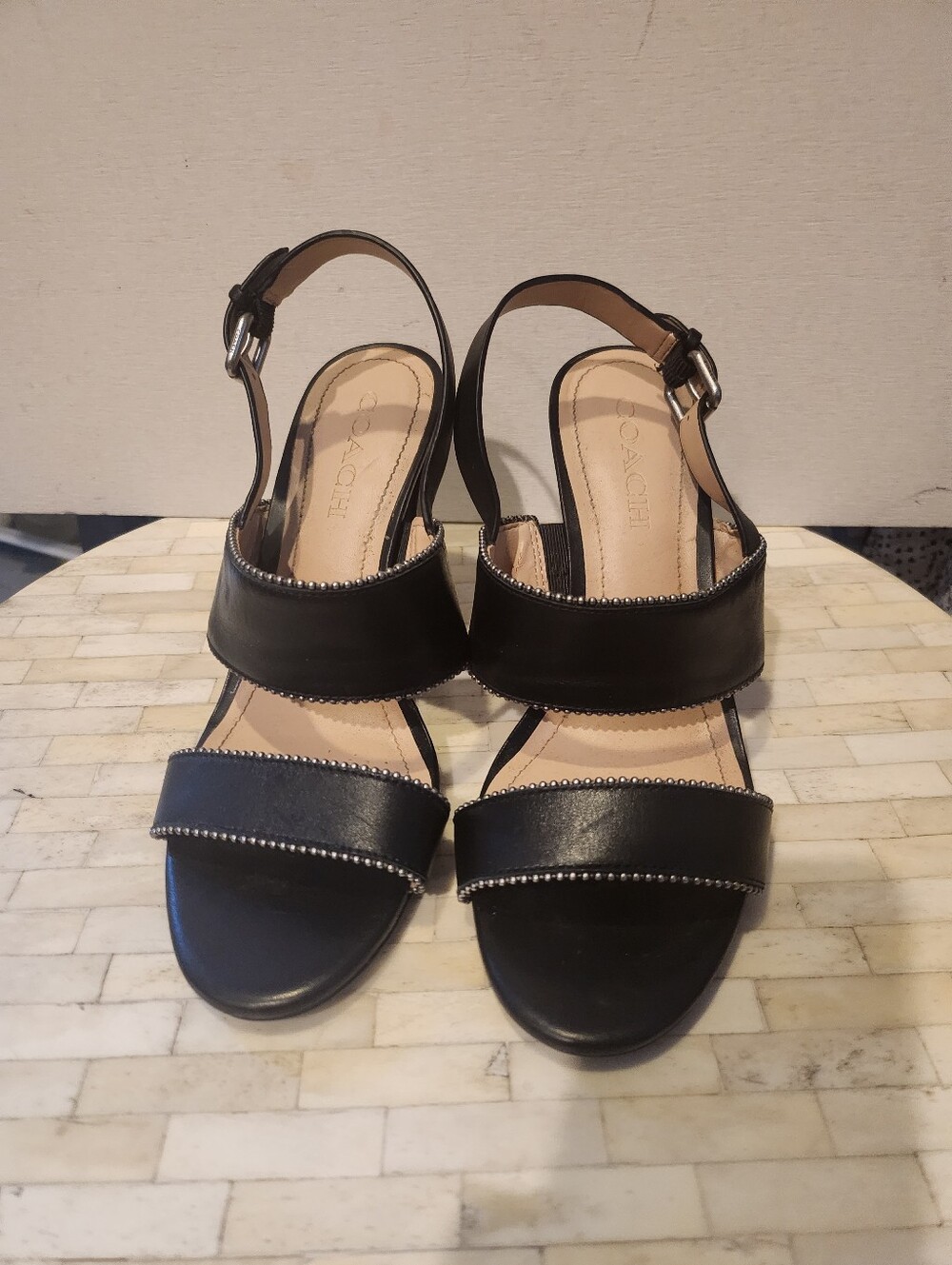 Coach Black Rylie Sandals Size 9